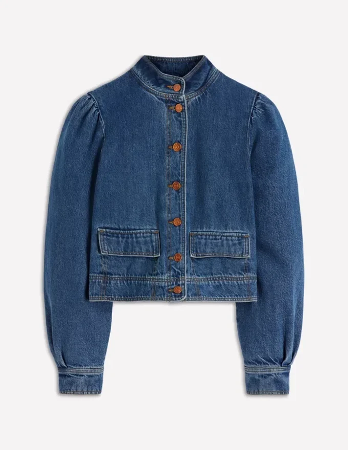 Topstitch Denim Jacket Mid Wash, Denim Topstitch Denim Jacket Mid Wash, Denim
