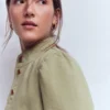 Topstitch Denim Jacket Soft Green Topstitch Denim Jacket Soft Green