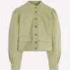 Topstitch Denim Jacket Soft Green Topstitch Denim Jacket Soft Green