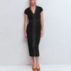 Topstitch Ponte Work Dress Black Topstitch Ponte Work Dress Black