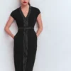 Topstitch Ponte Work Dress Black Topstitch Ponte Work Dress Black