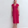 Topstitch Ponte Work Dress Pomegranate Topstitch Ponte Work Dress Pomegranate