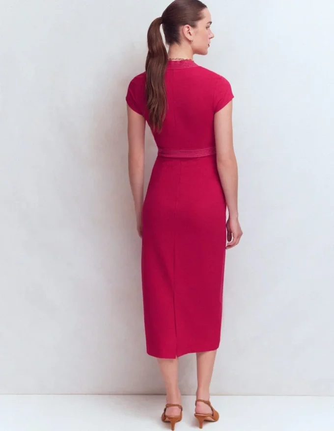 Topstitch Ponte Work Dress Pomegranate Topstitch Ponte Work Dress Pomegranate