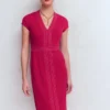 Topstitch Ponte Work Dress Pomegranate Topstitch Ponte Work Dress Pomegranate