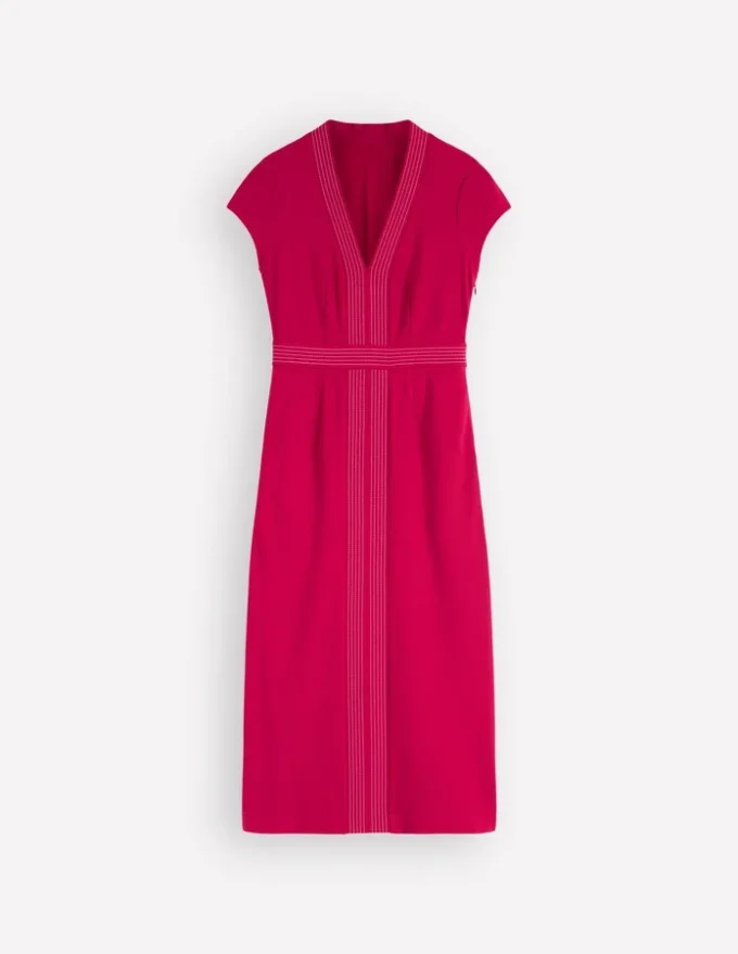 Topstitch Ponte Work Dress Pomegranate Topstitch Ponte Work Dress Pomegranate