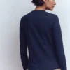 Topstitched Pocket Shirt Navy Topstitched Pocket Shirt Navy