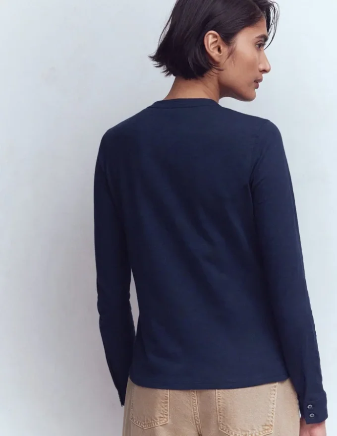 Topstitched Pocket Shirt Navy Topstitched Pocket Shirt Navy