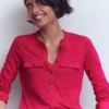 Topstitched Pocket Shirt Pomegranate Topstitched Pocket Shirt Pomegranate