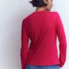 Topstitched Pocket Shirt Pomegranate Topstitched Pocket Shirt Pomegranate