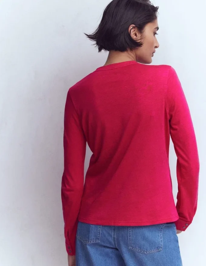 Topstitched Pocket Shirt Pomegranate Topstitched Pocket Shirt Pomegranate