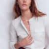 Topstitched Pocket Shirt White Topstitched Pocket Shirt White