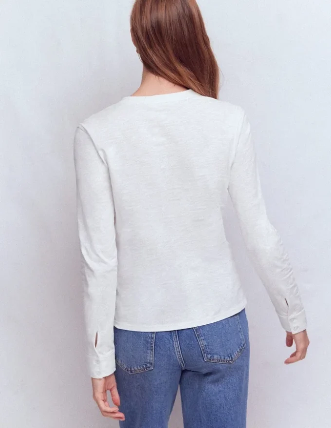 Topstitched Pocket Shirt White Topstitched Pocket Shirt White