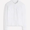 Topstitched Pocket Shirt White Topstitched Pocket Shirt White
