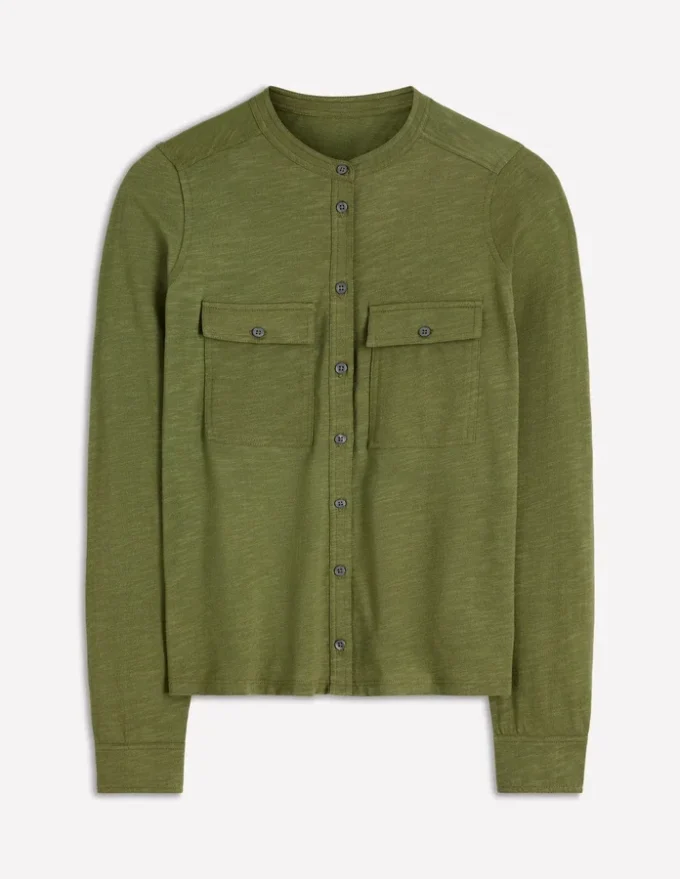 Topstitched Pocket Shirt Woodland Green Topstitched Pocket Shirt Woodland Green