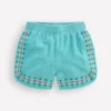 Towelling Embroidered Shorts Blue Embroidery Towelling Embroidered Shorts Blue Embroidery