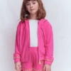 Towelling Embroidered Shorts Sorbet Pink Embroidery Towelling Embroidered Shorts Sorbet Pink Embroidery