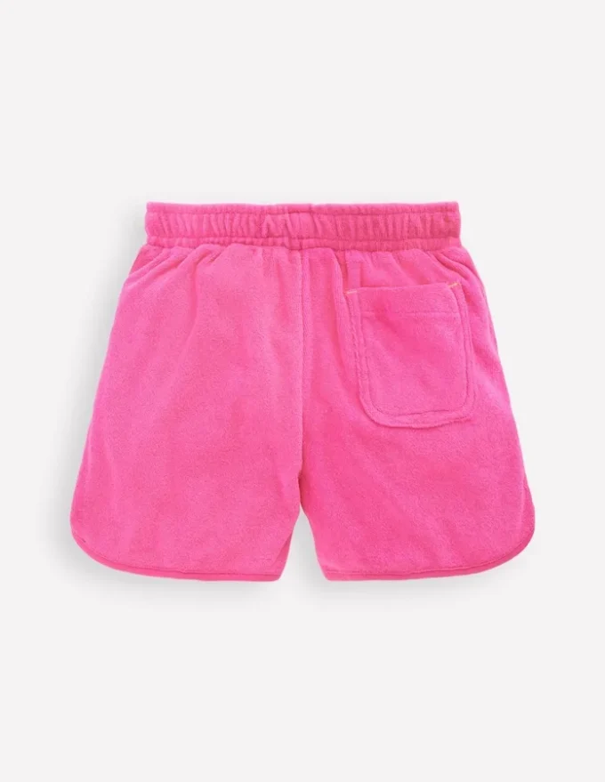 Towelling Embroidered Shorts Sorbet Pink Embroidery Towelling Embroidered Shorts Sorbet Pink Embroidery