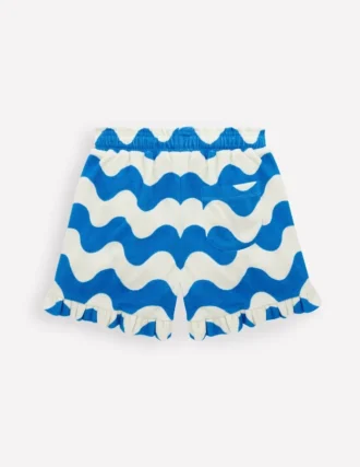 Towelling Ruffle Shorts Blue Wave
