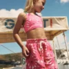 Towelling Ruffle Shorts Festival Pink Giant Daisy Towelling Ruffle Shorts Festival Pink Giant Daisy