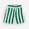 Towelling Shorts Green and Ivory Stripe Towelling Shorts Green and Ivory Stripe