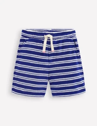 Towelling Shorts Sapphire Blue and Ivory