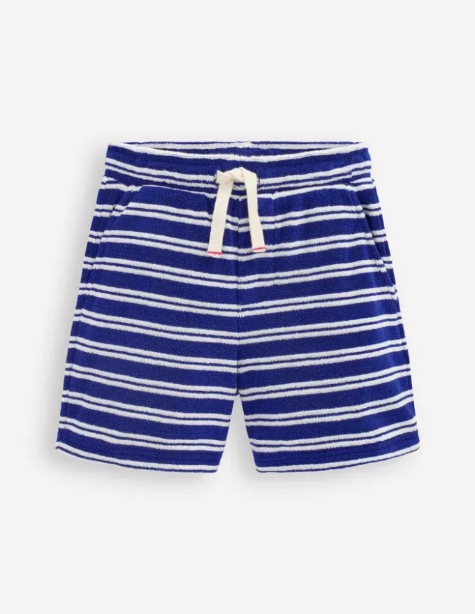 Towelling Shorts Sapphire Blue and Ivory Towelling Shorts Sapphire Blue and Ivory