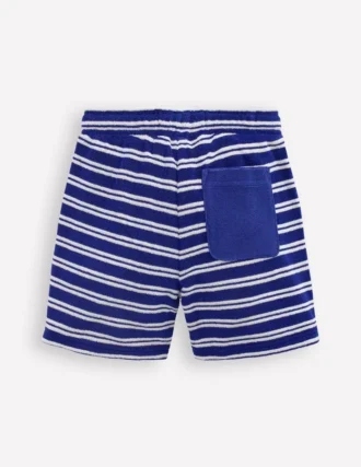 Towelling Shorts Sapphire Blue and Ivory