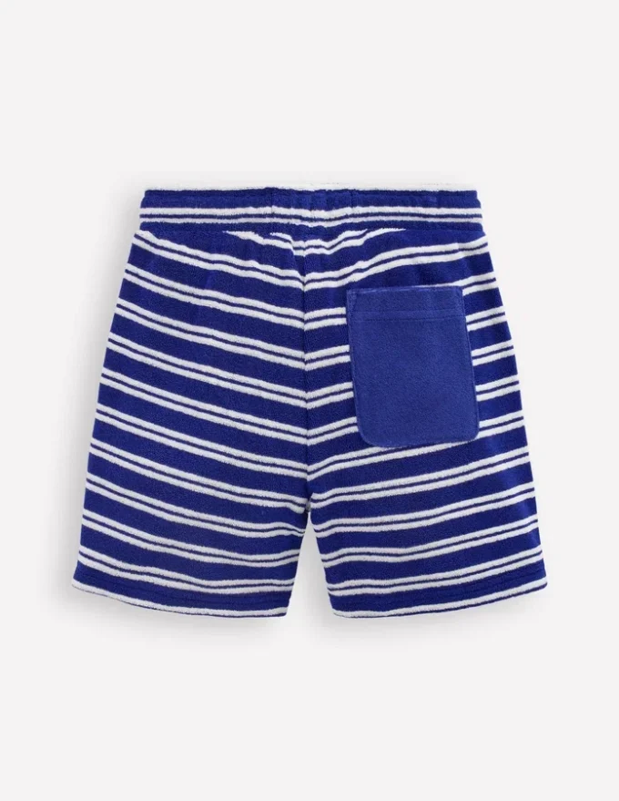 Towelling Shorts Sapphire Blue and Ivory Towelling Shorts Sapphire Blue and Ivory