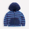 Towelling Zip-through Hoody Blue Multi Stripe Towelling Zip-through Hoody Blue Multi Stripe