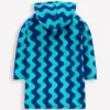 Towelling Zip-Up Throw-On Blue Waves