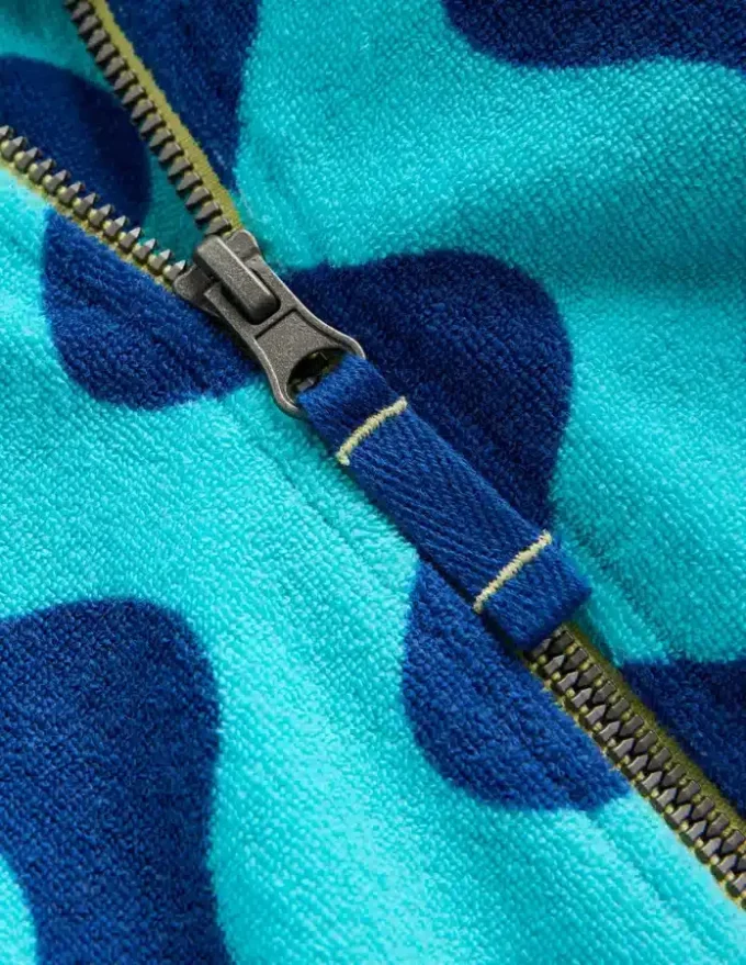 Towelling Zip-Up Throw-On Blue Waves