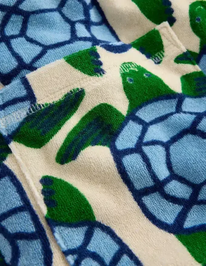 Towelling Zip-Up Throw-On Calico White Turtles Towelling Zip-Up Throw-On Calico White Turtles
