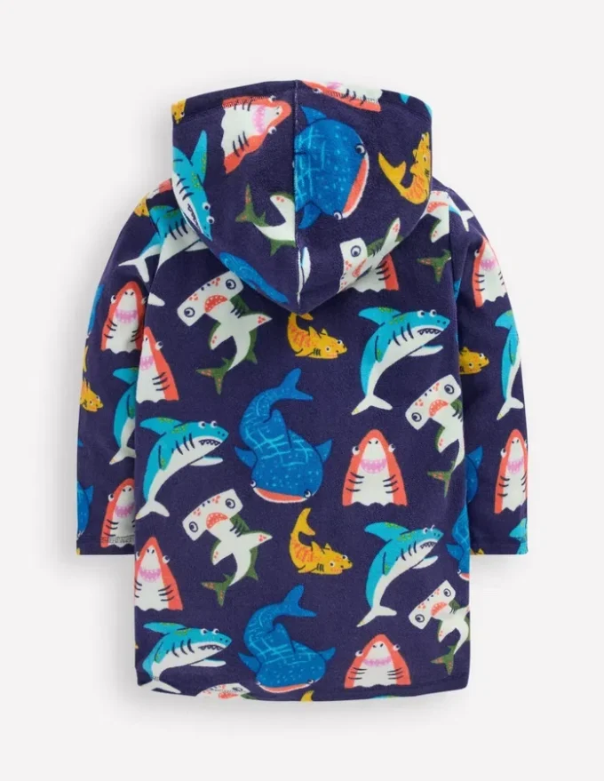 Towelling Zip-Up Throw-On College Navy Sharks