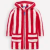 Towelling Zip-Up Throw-On Red Stripe