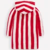 Towelling Zip-Up Throw-On Red Stripe