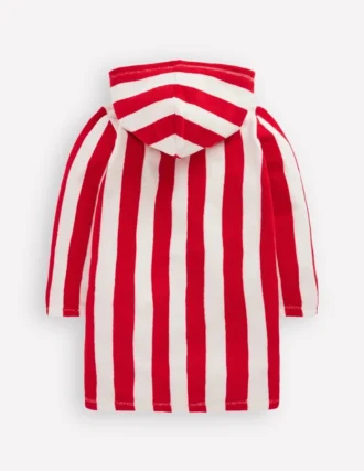 Towelling Zip-Up Throw-On Red Stripe