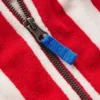 Towelling Zip-Up Throw-On Red Stripe
