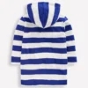 Towelling Zip-Up Throw-On Sapphire Blue Stripe