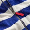 Towelling Zip-Up Throw-On Sapphire Blue Stripe