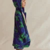 Towelling Zip-Up Throw-On Starboard Blue Palm Trees