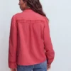 Trim Detail Double Cloth Top Hollyberry Trim Detail Double Cloth Top Hollyberry