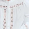 Trim Detail Double Cloth Top White Trim Detail Double Cloth Top White