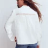 Trim Detail Double Cloth Top White Trim Detail Double Cloth Top White