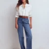 Trim Detail Double Cloth Top White Trim Detail Double Cloth Top White