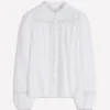 Trim Detail Double Cloth Top White Trim Detail Double Cloth Top White