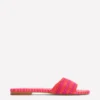 Trim Detail Flat Sandal Pink Peony/Orange Stripe Trim Detail Flat Sandal Pink Peony/Orange Stripe