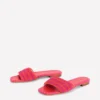 Trim Detail Flat Sandal Pink Peony/Orange Stripe Trim Detail Flat Sandal Pink Peony/Orange Stripe