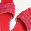 Trim Detail Flat Sandal Pink Peony/Orange Stripe Trim Detail Flat Sandal Pink Peony/Orange Stripe