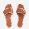 Trim Detail Flat Sandal Tan