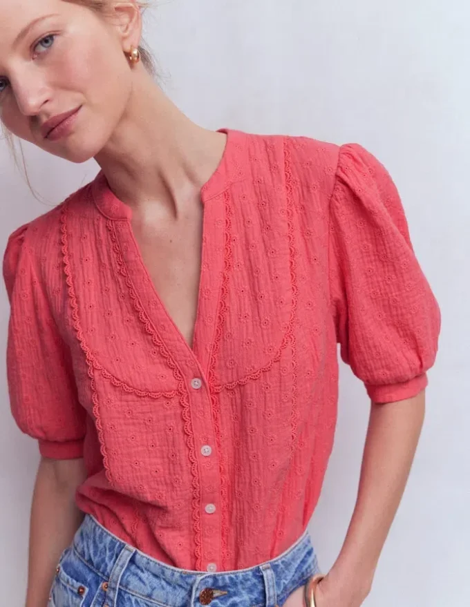 Trim Insert Double Cloth Top Rosebud Trim Insert Double Cloth Top Rosebud